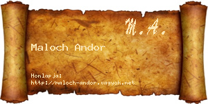 Maloch Andor névjegykártya